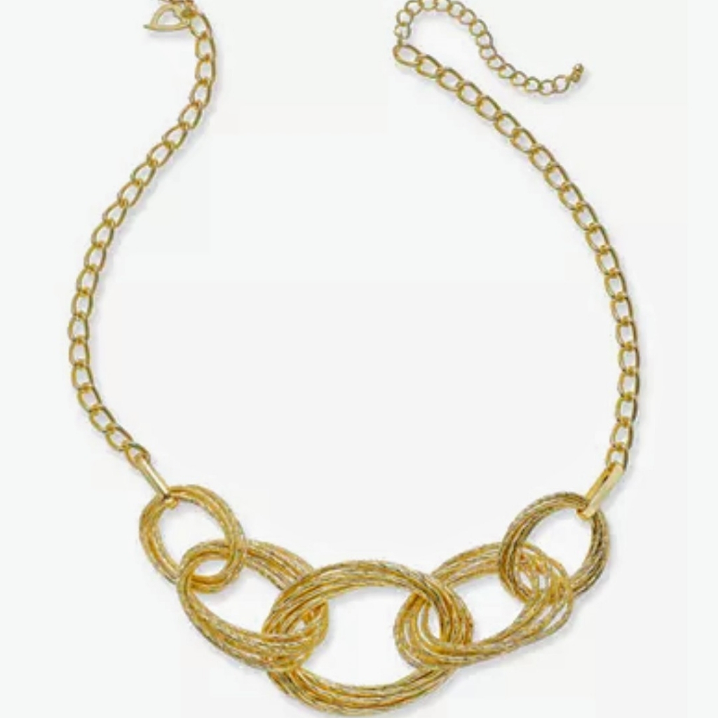 Multi Ring Statement Necklace, Gold